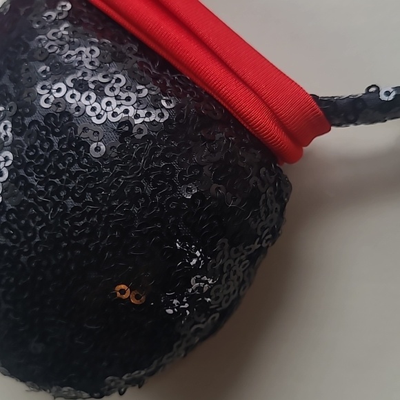 Disney Sequin Black Ears with Red Polka Dot Bow Headband Vacation Resort World - Picture 5 of 7